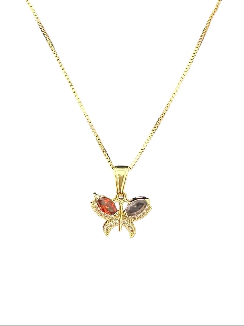 18K GF & Moissanite Chain & Pendant